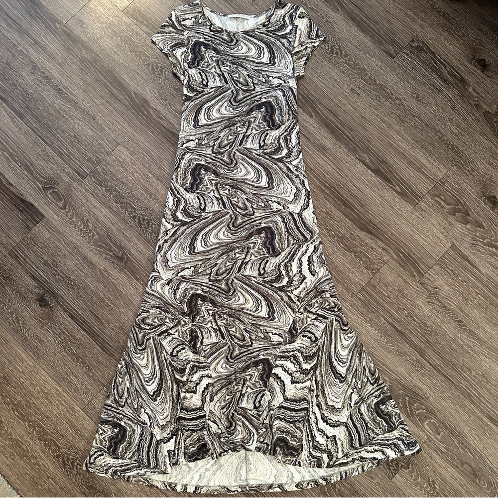Peruvian connection marble print maxi dress